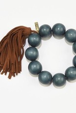Wood Bead Bracelet with Tassel