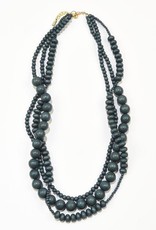 3 Strand Wood Necklace