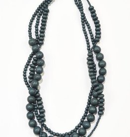 3 Strand Wood Necklace