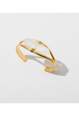 CRYSTAL CUFF BRACELET IN QUARTZ