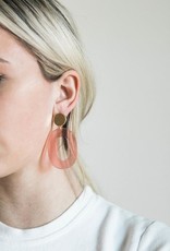 Acrylic Oval Earring in Pink Transparent
