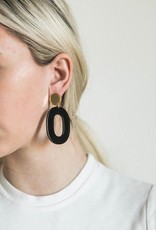 Acrylic Oval Earring in Black