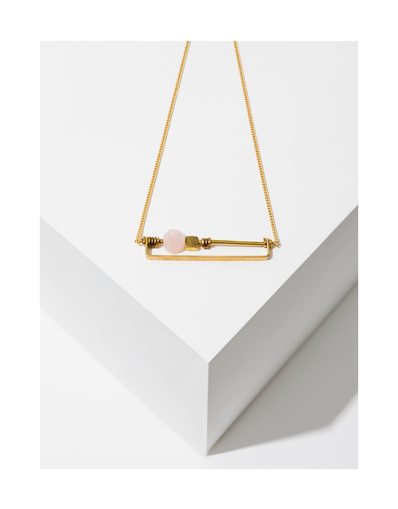 Vesper Necklace in Rose Quartz