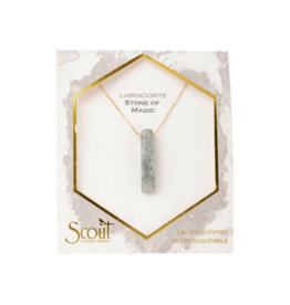 Stone Point Necklace in Labradorite