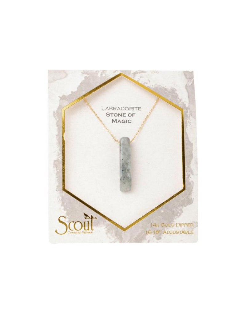 Stone Point Necklace in Labradorite