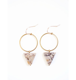 Jasper Triangle Hoop Earrings