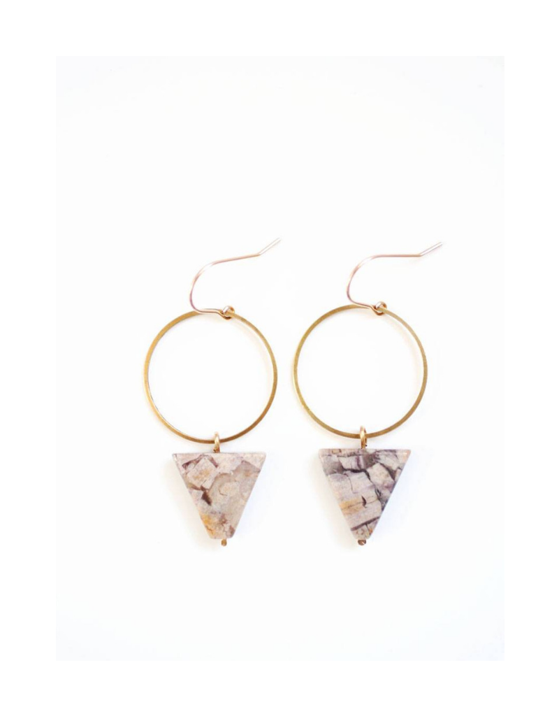 Jasper Triangle Hoop Earrings