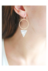 Jasper Triangle Hoop Earrings