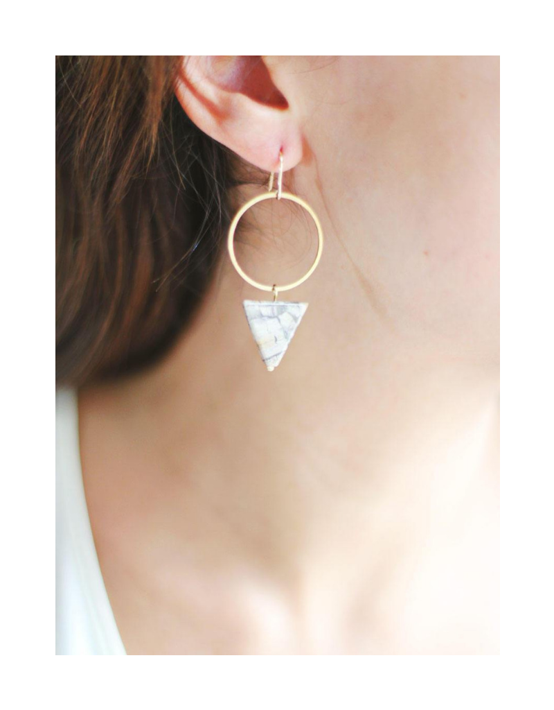 Jasper Triangle Hoop Earrings
