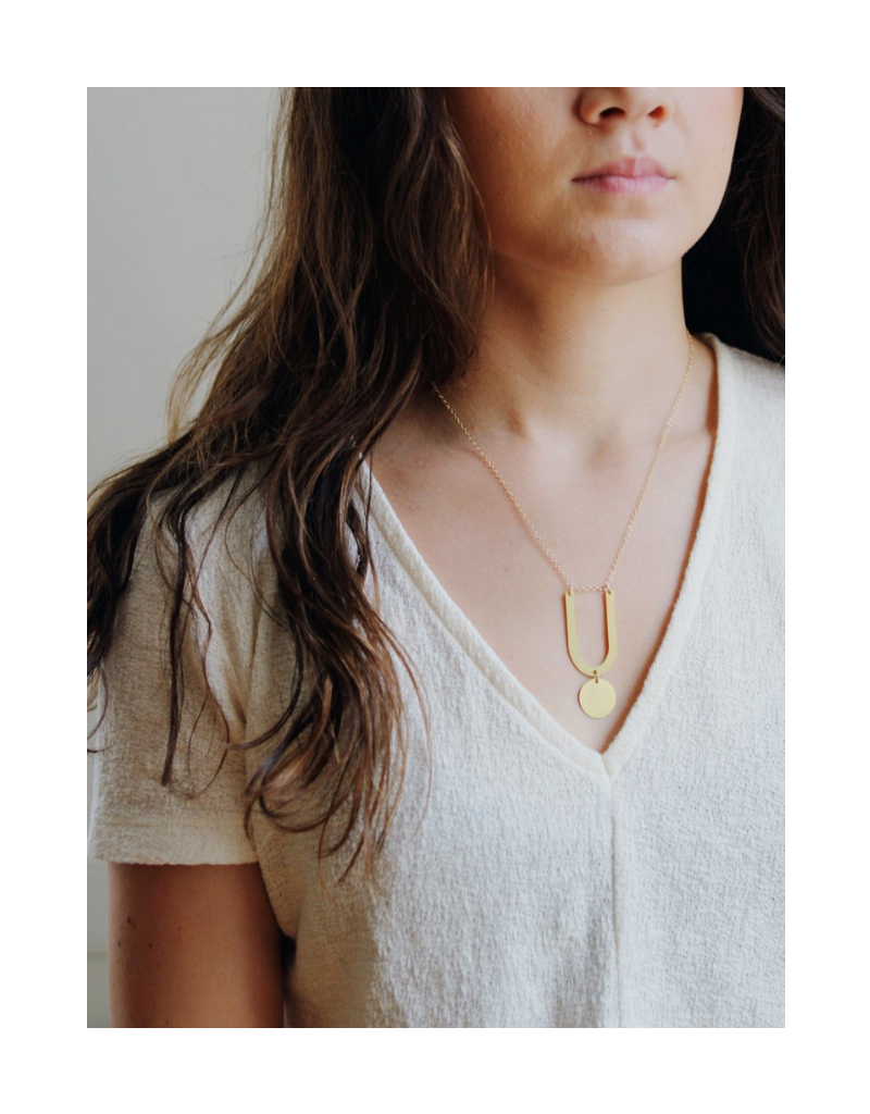 U-Circle Drop Necklace
