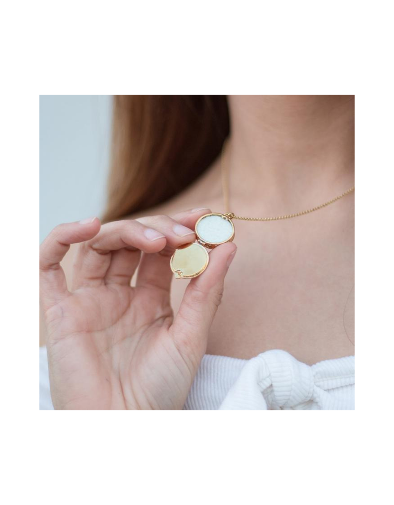 Brushed Aromatherapy Locket Necklace