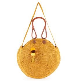 Jute Bucket Bag in Mustard