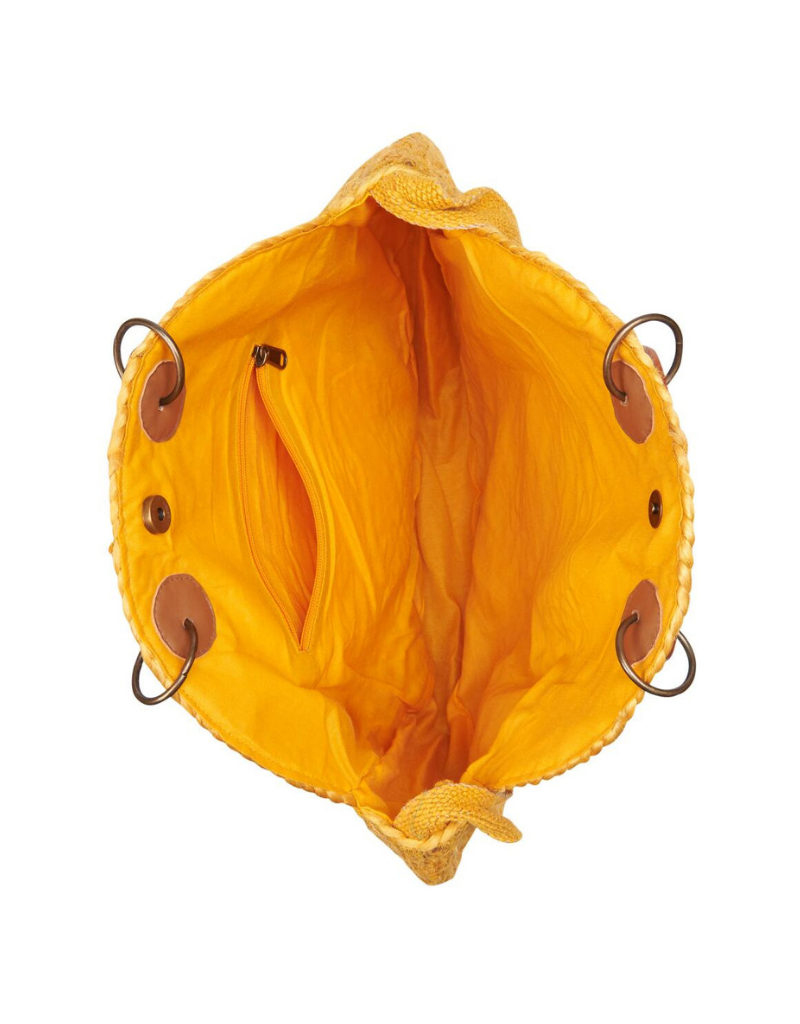 Jute Bucket Bag in Mustard