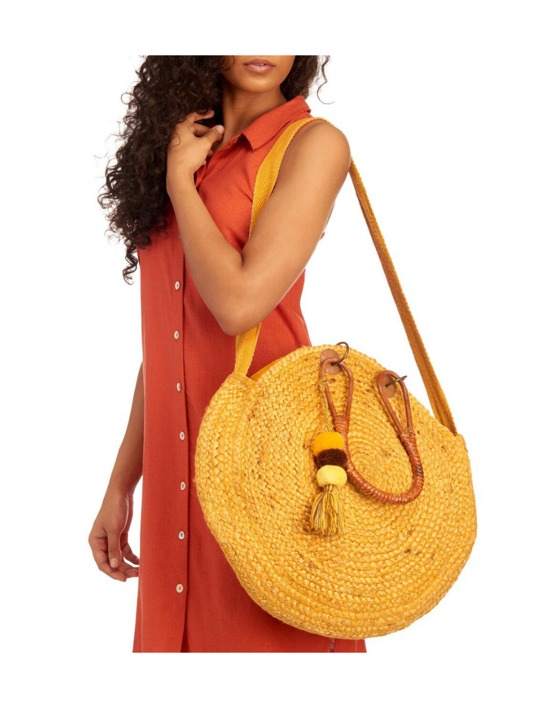 Jute Bucket Bag in Mustard