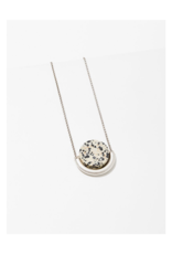 Sun and Moon Necklace in Dalmatian Jasper-Silver