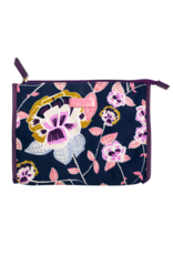 Navy Floral Jewelry Pouch