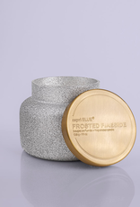 Frosted Fireside Silver Glitter Candle