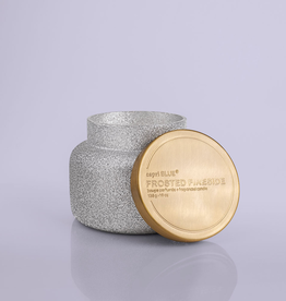 Frosted Fireside Silver Glitter Candle
