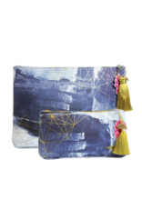 Sapphire Swirl Tassel Pouch