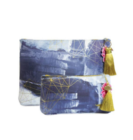 Sapphire Swirl Tassel Pouch