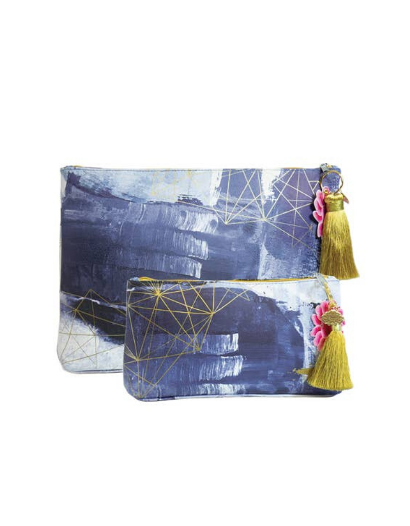 Sapphire Swirl Tassel Pouch