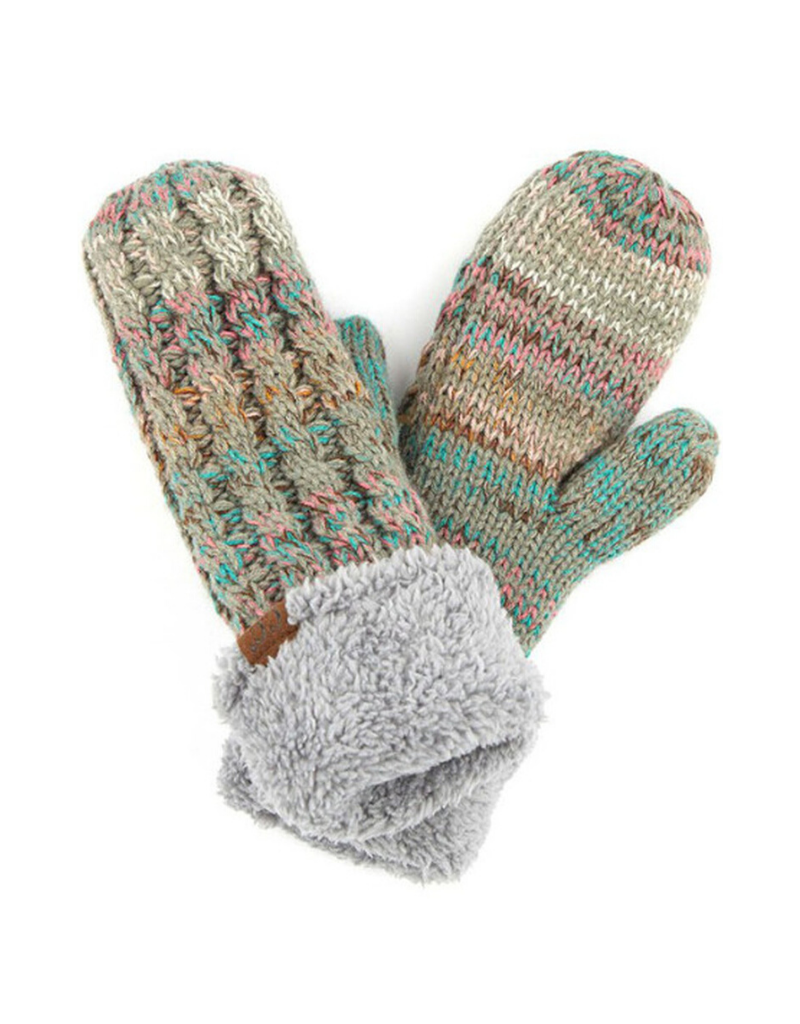 Knit Mittens with Fur Lining
