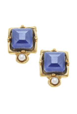 London Studs in Dark Aqua