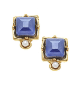 London Studs in Dark Aqua