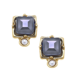 London Studs in Metallic Grey