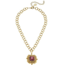 Crystal Pendant Chain Necklace