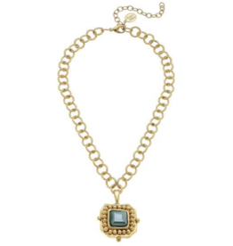 Crystal Pendant Chain Necklace