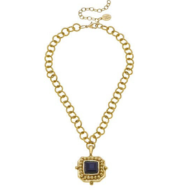 Black Crystal Pendant Necklace