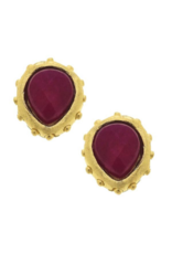 Marie Earrings in Ruby Jade