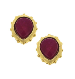 Marie Earrings in Ruby Jade