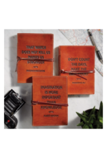 Leather Notebook with Embossed Saying