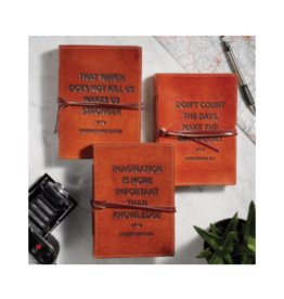 Leather Notebook with Embossed Saying