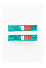 Beaded Hair Clip in Turquoise