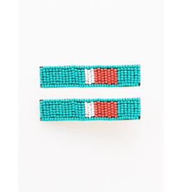 Beaded Hair Clip in Turquoise