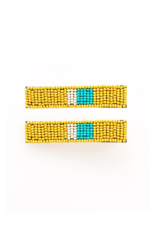 Beaded Hair Clip in Yellow Turquoise