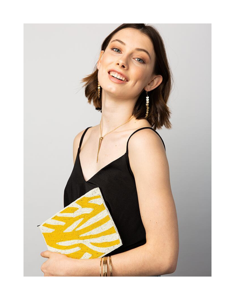 Zebra Beaded Clutch