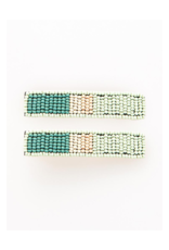 Beaded Hair Clip in Mint Teal