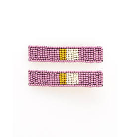 Beaded Hair Clip in Lilac