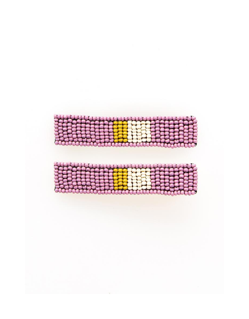 Beaded Hair Clip in Lilac