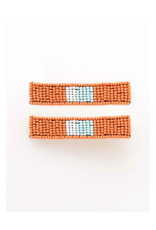 Beaded Hair Clip in Coral