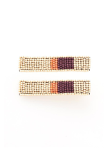 Beaded Hair Clip in Pink Coral