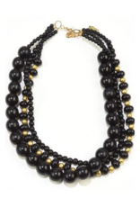 Ink + Alloy Short Three Strand Necklace WDNK1216B Black