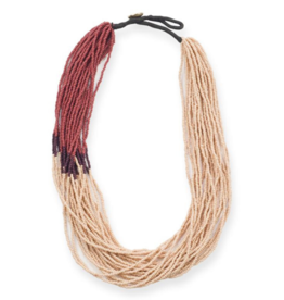 Seed Bead Color Block Necklace