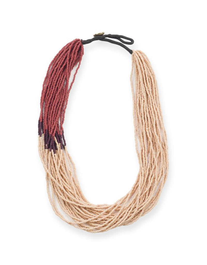 Seed Bead Color Block Necklace