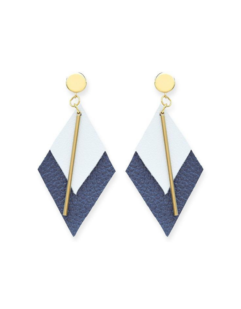 Diamond Leather Earrings