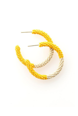 Yellow Ivory Color Block Small Hoop